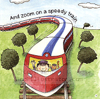 Zoom on a speedy train.
