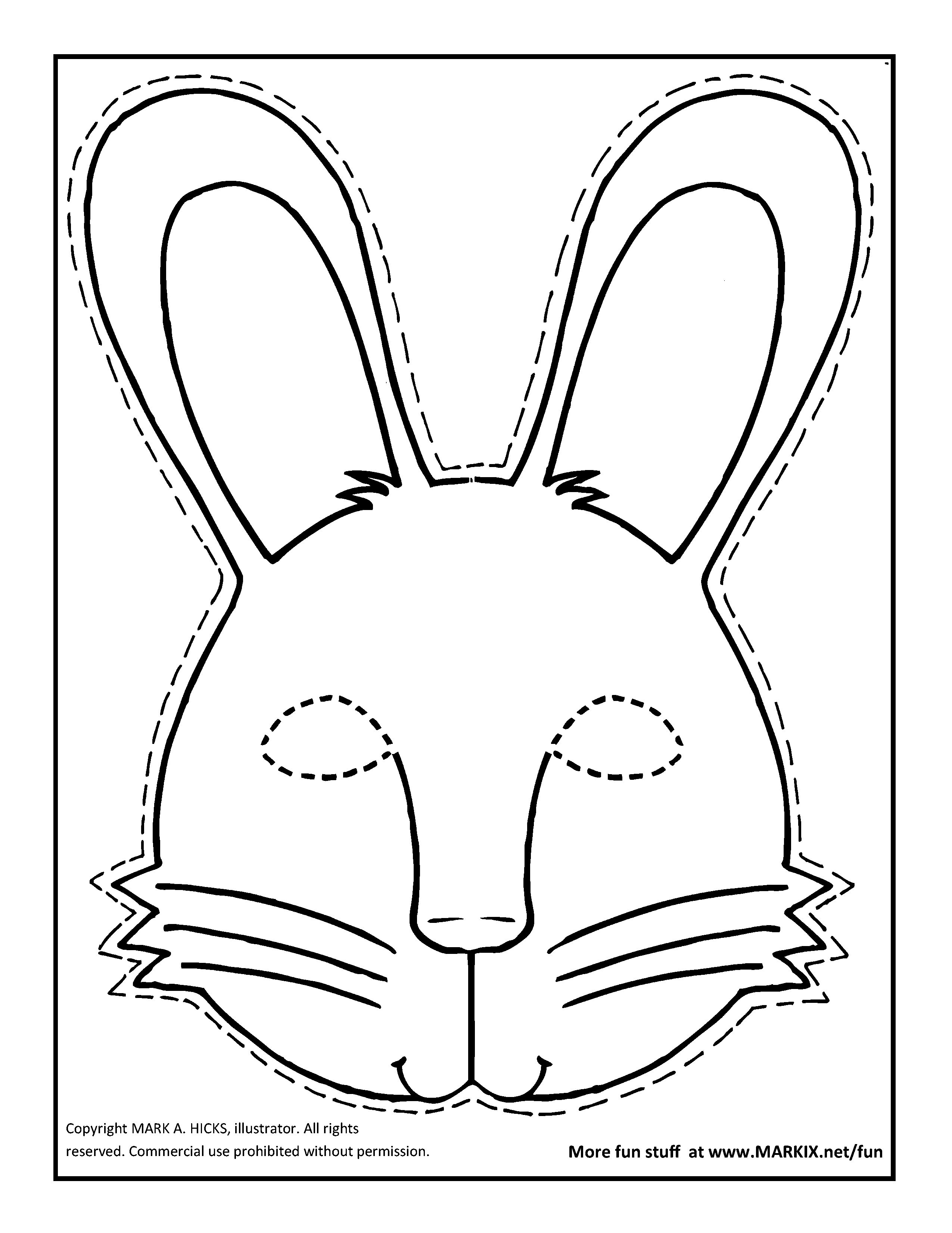 Easter Bunny Mask Coloring Page