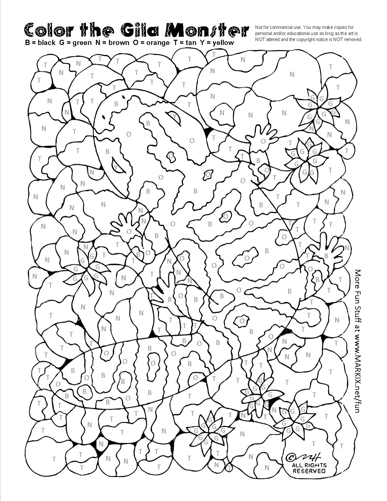 Color the Gila Monster