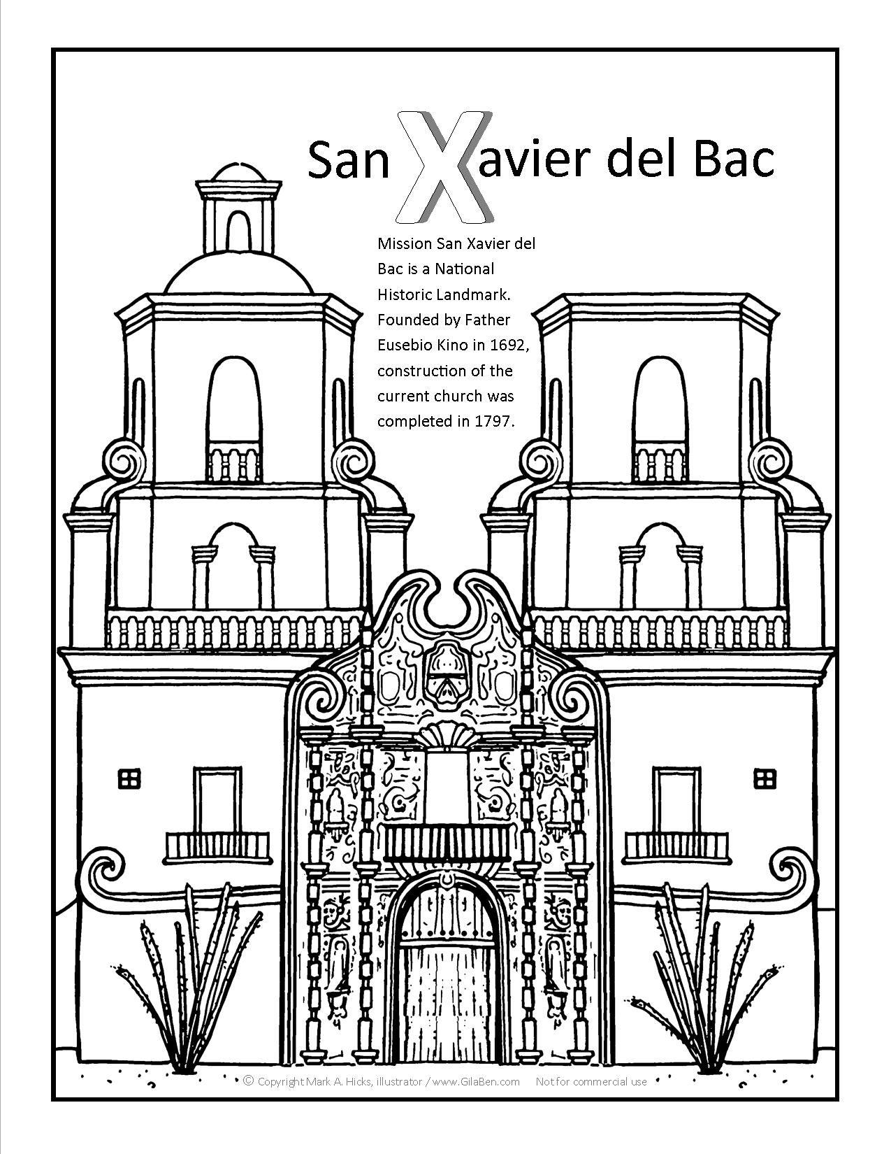 Animal California Missions Coloring Pages for Kids