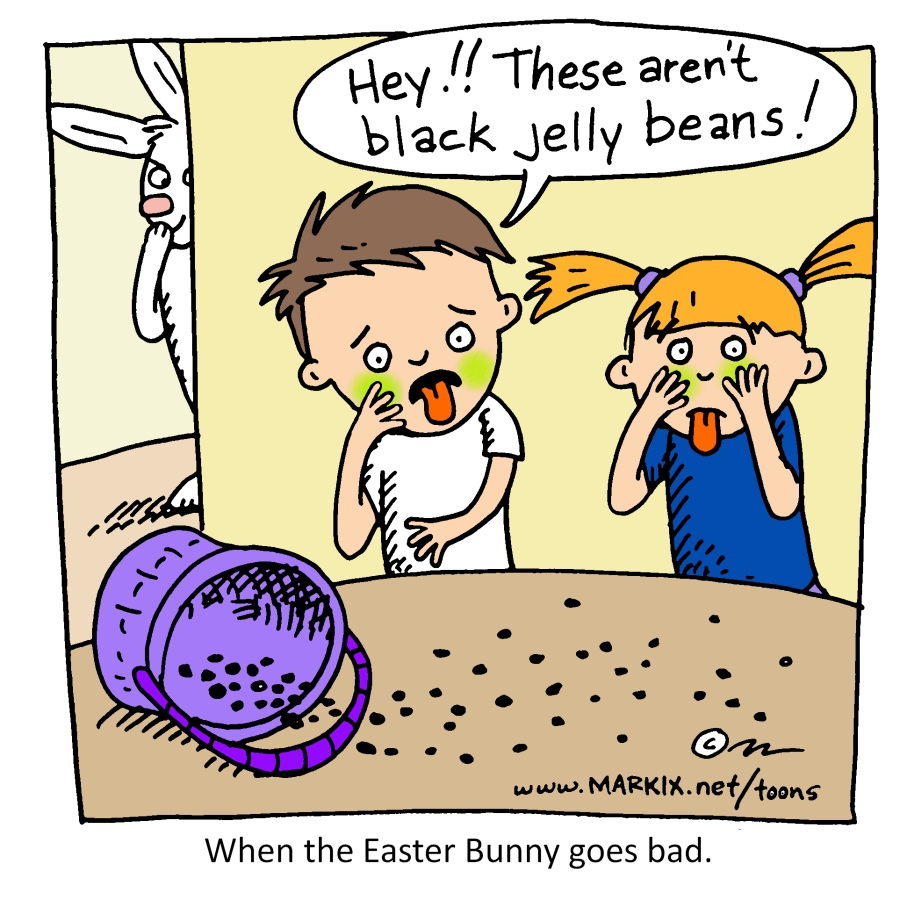 Bad Easter bunny cartoon